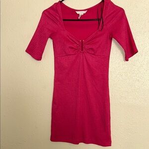 H&M Pink Bodycon Mini Dress Sweetheart Neckline